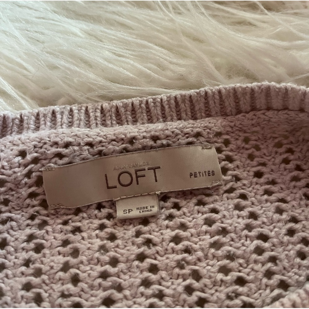 LOFT Textured Open Stitch Sweater Size SP - Picture 3 of 4